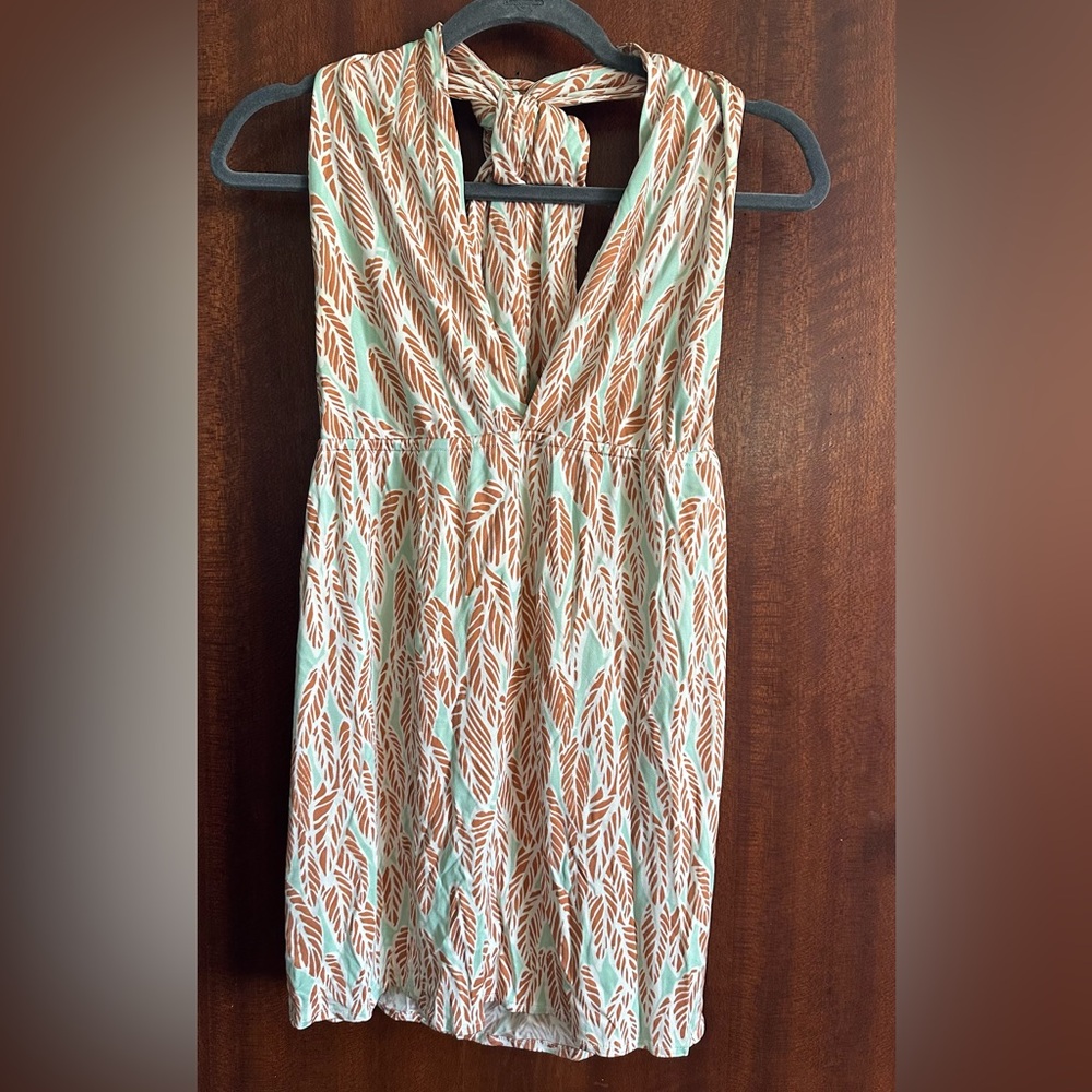 Mara Hoffman Halter Dress in Leaf Pattern